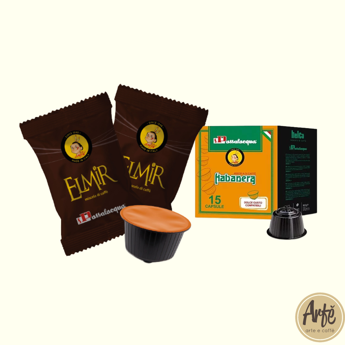 Mix Capsule Passalacqua compatibili Dolce Gusto® miscela Elmir & Habanera - 65 Pz
